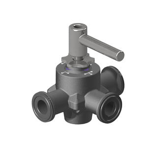 CleanCore™ 3-way valve, TC34mm, POK DN15, V-core, 1 bar