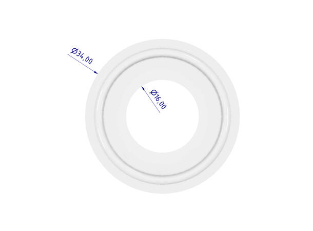 TC Gasket, 34mm, DN15, 5-pack White silicone 