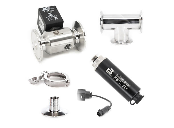 Spunding Kit, TC1.5", Ø4.5mm (>300L) Solenoid, Sensor, Tee, Adapter++ 