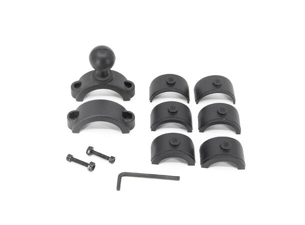 Ball Joint 1", Pipe mount 28/33/38mm Aluminium 