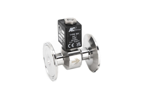 Solenoid valve, TC 1.5", NC, DC24V, Ø2.0 0-3 bar, 2.0mm orifice 