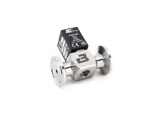 Solenoid valve, TC34mm+M12, NC, DC24V 0-3 bar, 2.0mm orifice 