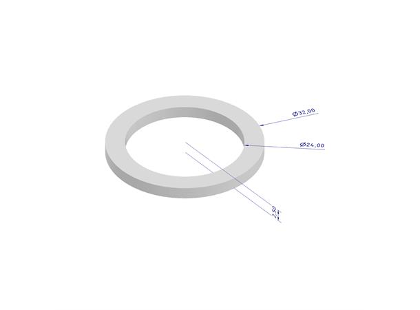 Gasket, 32x24x2.5mm, 2 pcs For TC34mm weldless flange 