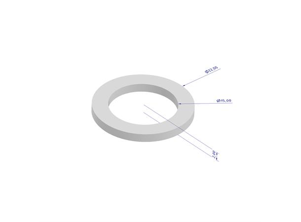 Gasket, 22x15x2mm, 2 pcs For pump fittings 