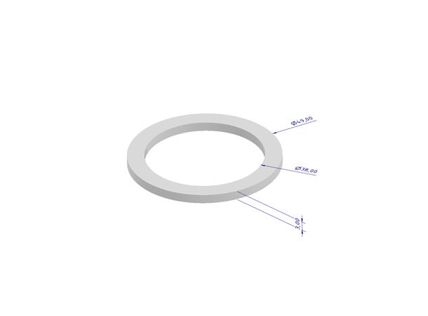 Gasket, 38x49x3mm, 2 pcs For TC 1.5"  weldless flange 